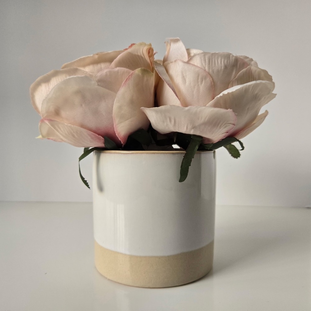Chic Ceramic Vase with Soft Pink Flowers